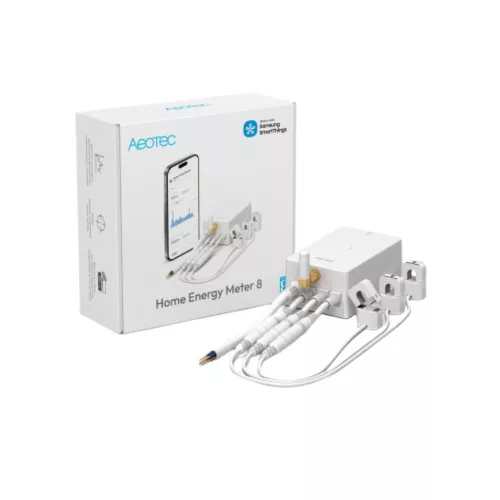 Aeotec Home Energy Meter 8 – Energy meter, three‑phase, with 3 x 60A current transformers, Z‑Wave 800 (ZWA046C3A60)