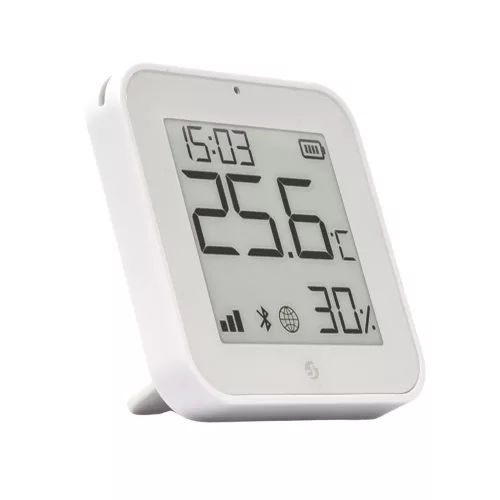 Shelly BLU H&T Display ZB – Temperature, humidity and light sensor with e-paper display, Zigbee, Bluetooth, white