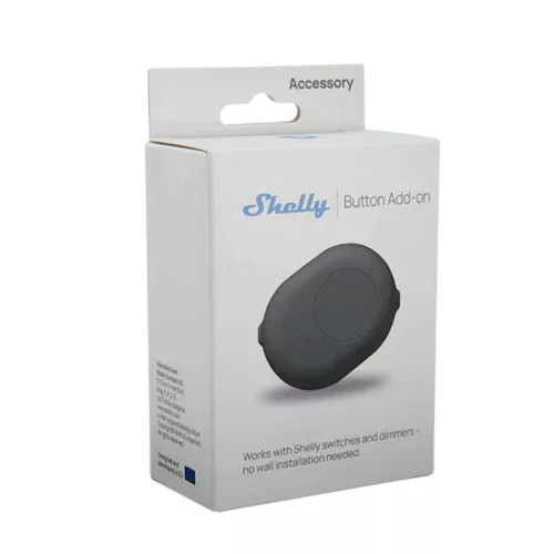 Shelly Button Add-on – Cover with button for Shelly Plus, Gen3 and Gen4 modules, black