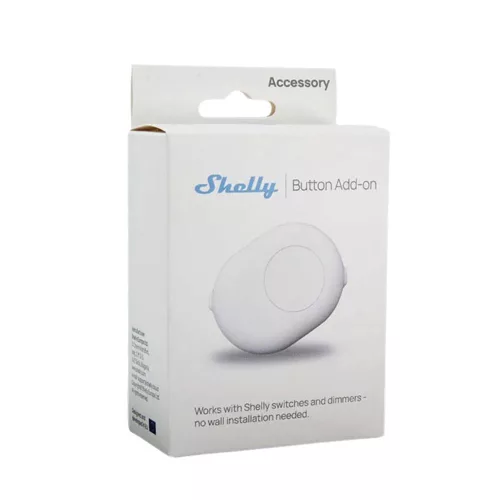 Shelly Button Add-on – Cover with button for Shelly Plus, Gen3 and Gen4 modules, white