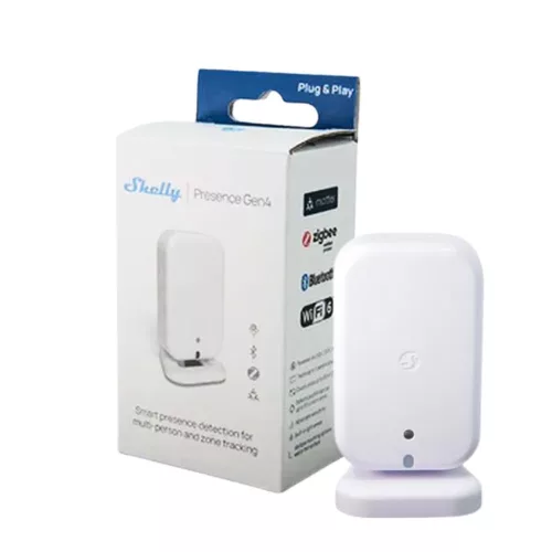 Shelly Presence Gen4 – mmWave presence and light sensor, Zigbee, Wi-Fi, Bluetooth, Matter, white