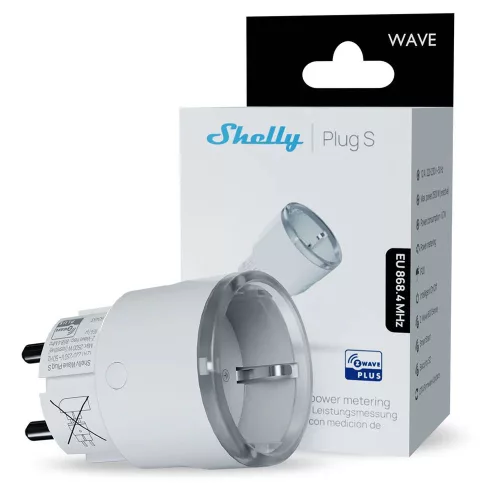 Shelly Wave Plug S – smart plug with power meter, Z-Wave, white