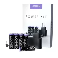   Shelly LOQED Power Kit – Charger adapter with 8× AA Ni-MH rechargeable batteries