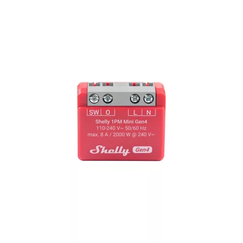 Shelly 1PM Mini Gen4 multiprotocol (Wi-Fi+ Bluetooth / Zigbee 3.0) relay module, with power meter, Matter compatible