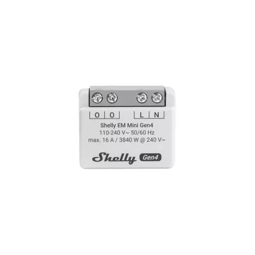 Shelly EM Mini Gen4 – smart power meter (16A), Wi-Fi, Bluetooth, Matter, Zigbee