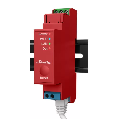 Shelly PRO 1PM WiFi + Ethernet 1-gang smart relay with power meter and DIN-rail support