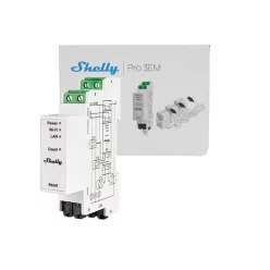   Shelly Pro 3EM 120A V2 – Energy meter, three-phase, with 3 x 120A current transformers, Wi-Fi, Ethernet, Matter (SPEM-003CEBEU)