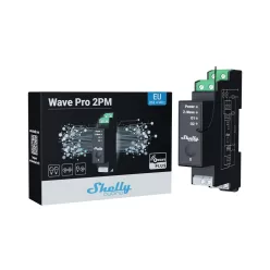   Shelly Qubino Wave PRO 2PM smart DIN-rail relay with 2-gang, power meter, with Z-Wave protocol