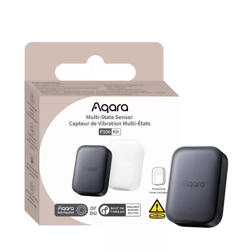 Aqara Multi-State Sensor P100  – Smart multi-sensor for door/window opening, vibration and tilt detection; Zigbee + Thread, gray (VB-S03D)