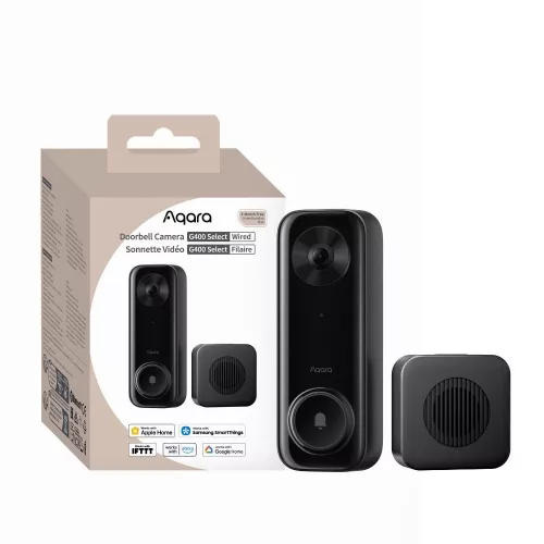 Doorbell Camera G400 Select (Wired) – Smart video doorbell with AI human, pet and package detection, Wi-Fi 6, black (DB-C03D)