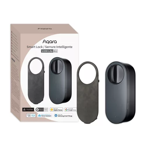 Aqara LITE U200 smart retrofit door lock, Matter compatible, black