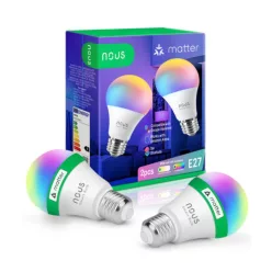   Nous P3 smart Tuya Wi-Fi RGB bulb (E27 socket), Matter compatible (2 pcs)