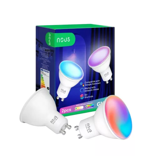 Nous P8 smart Tuya Wi-Fi RGB bulb (GU10 socket), Matter compatible, 2-pack