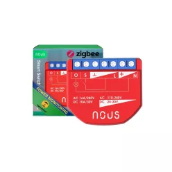   Nous B2Z smart Tuya Zigbee mini relay module, with power meter and switch input, 1-gang