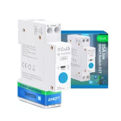   Nous D3T DIN-rail compatible Wi-Fi relay module with Tasmota firmware, Matter compatible, 25A