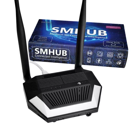 SMLIGHT SMHUB Premium  –  Multi-Radio Smart Home Hub, Zigbee, Thread, Wi-Fi, Bluetooth, Z-Wave, 4G/LTE, IR, Ethernet, Matter bridge, black, (P10+MG24)