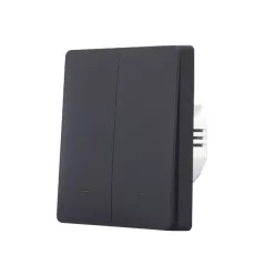   SmartWise B62 UNI Zigbee 3.0 + RF, 2-gang smart wall switch, universial wiring, physical push-button, black