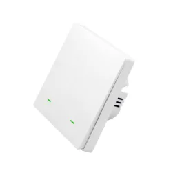   SmartWise B62 UNI Zigbee 3.0 + RF, 2-gang smart wall switch, universial wiring, physical push-button, white