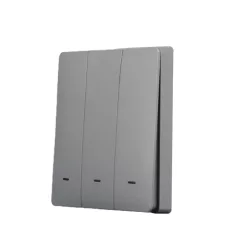   SmartWise B63 UNI Wi-Fi + eWeLink-Remote, 3-gang smart wall switch, universial wiring, physical push-button, grey