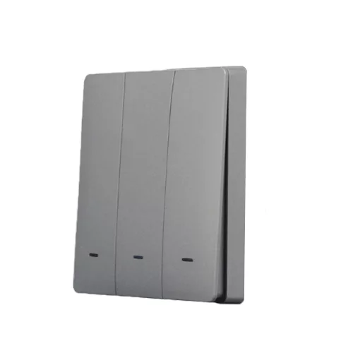 SmartWise B63 UNI Wi-Fi + eWeLink-Remote, 3-gang smart wall switch, universial wiring, physical push-button, grey
