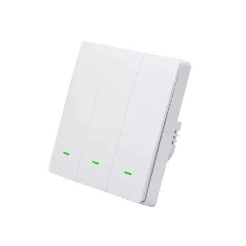 SmartWise B63 UNI Wi-Fi + eWeLink-Remote, 3-gang smart wall switch, universial wiring, physical push-button, white