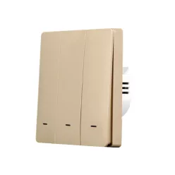   SmartWise B63 UNI Zigbee 3.0 + RF, 3-gang smart wall switch, universial wiring, physical push-button, gold colour