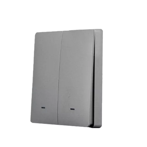 SmartWise BEREM2 Bluetooth (eWeLink-Remote) wireless switch with 2 button, grey push button front panel