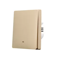   SmartWise BRGD1, a 1-button wireless RF wall switch, with gold colour front panel