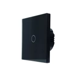   SmartWise T61 UNI Wi-Fi + eWeLink-Remote, 1-gang smart wall switch , universial wiring, black touch panel.