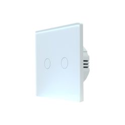   SmartWise T62 UNI Zigbee 3.0 + RF, 2-gang smart wall switch , universial wiring, white touch panel