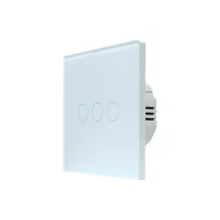  SmartWise T63 UNI Zigbee 3.0 + RF, 3-gang smart wall switch, universial wiring, white touch panel
