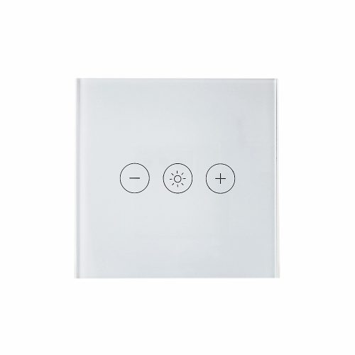 SmartWise Dimmer, eWeLink app compatible, Wi-Fi touch dimmer switch (with white glass front panel)