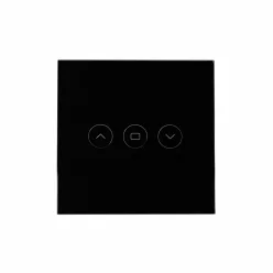   SmartWise roller shutter / shader / curtain smart switch, eWeLink compatible, with black touch glass front panel