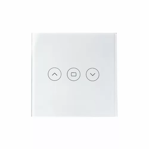 SmartWise roller shutter / shader / curtain smart switch, eWeLink compatible, with white touch glass front panel