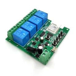  SmartWise 5V-32V 4-gang smart relay switch, with dry contact and momentary switch, Zigbee + RF