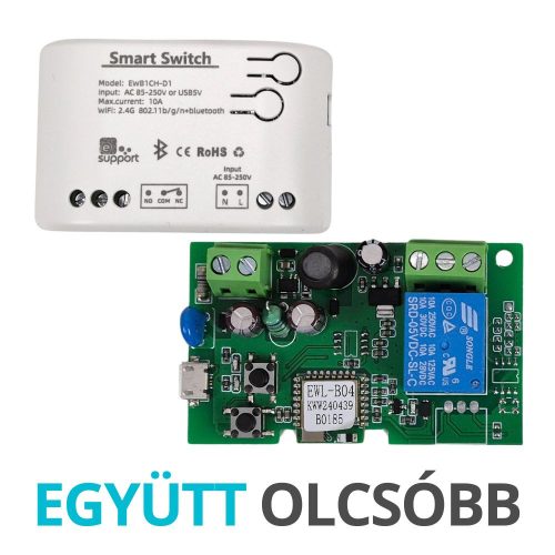 SmartWise 85V-250V AC Wi-Fi + eWeLink-Remote 1-gang smart relay switch, NO/NC, dry contact, momentary switch