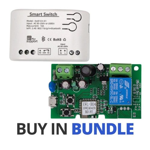 SmartWise 85V-250V AC Wi-Fi + eWeLink-Remote 1-gang smart relay switch, NO/NC, dry contact, momentary switch