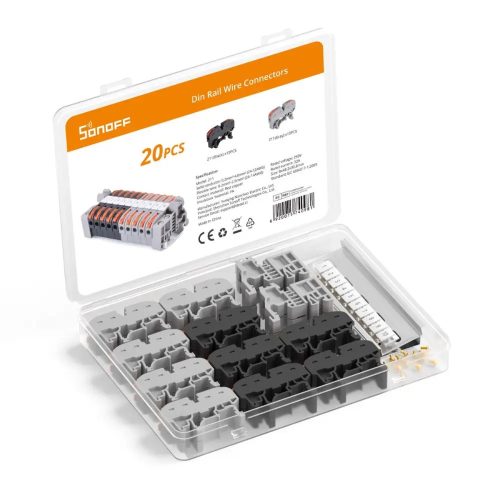 Sonoff 211 DIN-rail compatible Wire Connector Terminal Blocks Kit (20 pcs set)