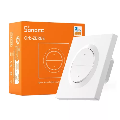 SONOFF Orb-ZBRBS Smart Roller Shutter Wall Switch –  Mini relay module + wall switch, Zigbee, white (MINI-ZBRBS-E)