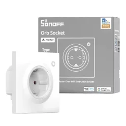   Sonoff Orb Socket Matter over Wi-Fi Smart Wall Socket – smart wall socket for Fusion Orb, with energy monitoring, Wi-Fi, Matter, white (WS01TPF-E)