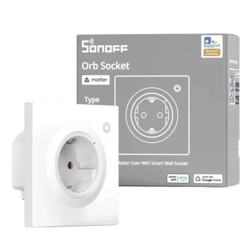 Sonoff Orb Socket Matter over Wi-Fi Smart Wall Socket – smart wall socket for Fusion Orb, with energy monitoring, Wi-Fi, Matter, white (WS01TPF-E)