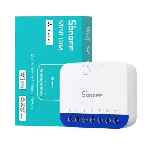 Sonoff MINI-DIM Matter Over Wi-Fi Dimmer Switch –  dimmer module with power meter, Matter, Wi-Fi