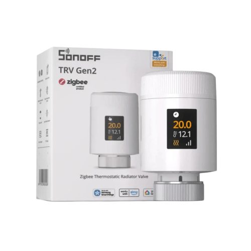 Sonoff TRV Gen2 – Thermostatic radiator valve with IPS display, Zigbee, Bluetooth, white (TRV-ZBT)