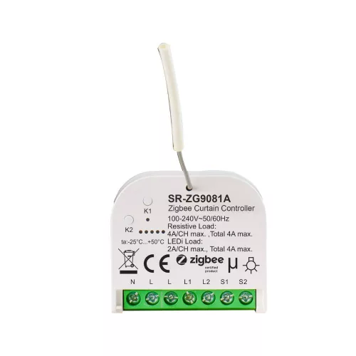 Sunricher Zigbee retrofit curtain / shutter controller, 2 x 4A (SR-ZG9081A)