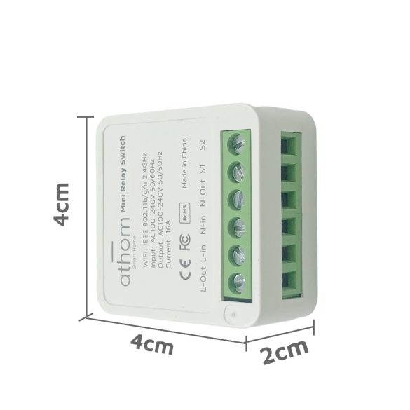 Athom HomeKit 1CH 16A Smart Relay with Switch input