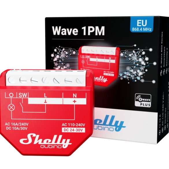 Shelly Qubino Wave 1PM Z-Wave smart switch, 1 channel 16 A, with power metering