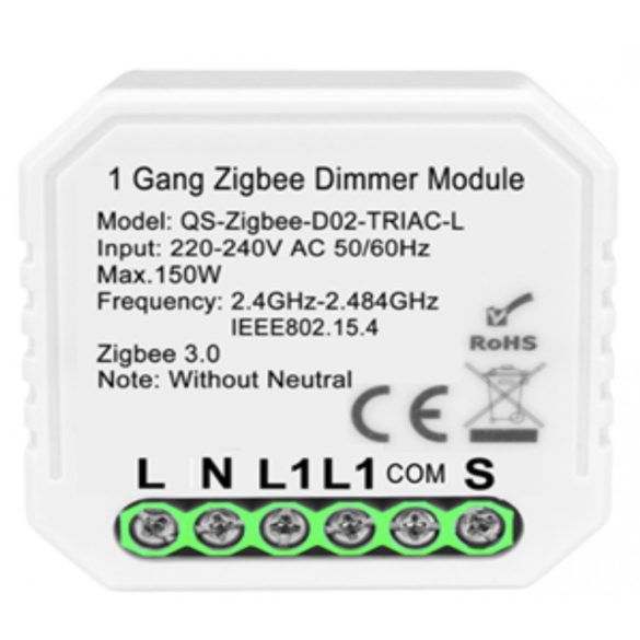 1-gang smart Zigbee 230V dimmer