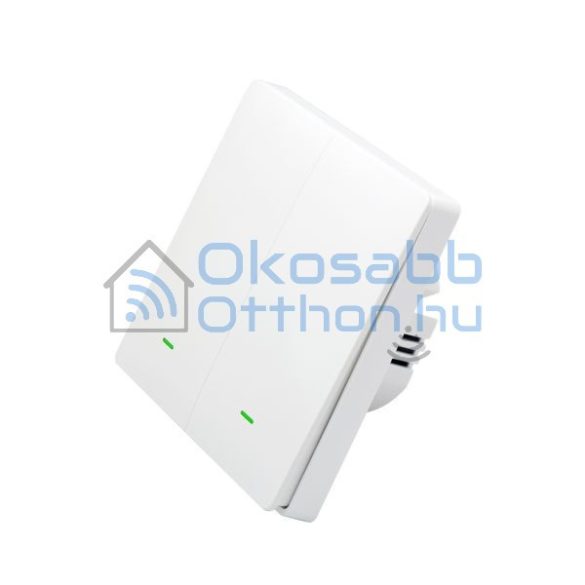 B2W LN 2-gang eWeLink smart WiFi + RF wall switch with physical button (white)