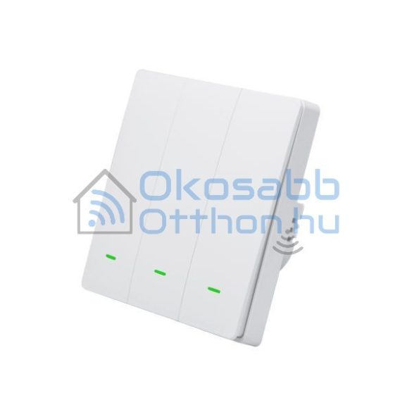 B3W LN 3-gang eWeLink smart WiFi + RF wall switch with physical button (white)