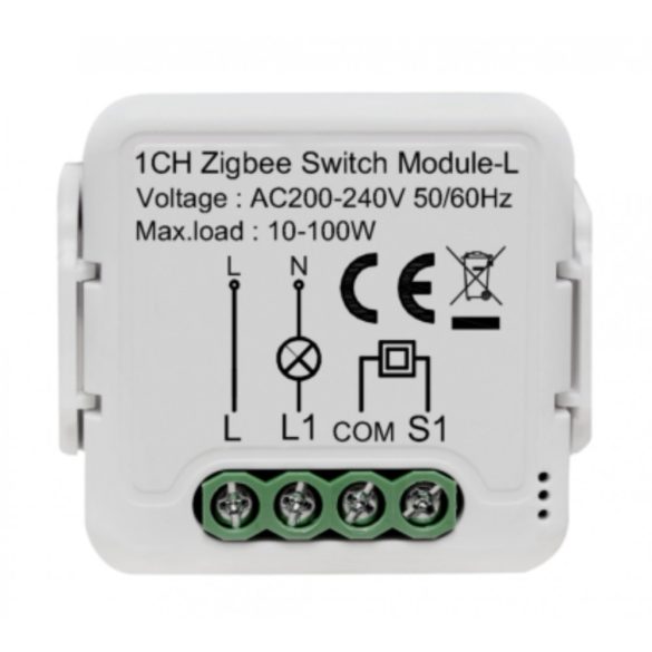 1-gang single-live-wire (no neutral) smart Zigbee 230V relay, compatible with both eWeLink and Tuya / SmartLife